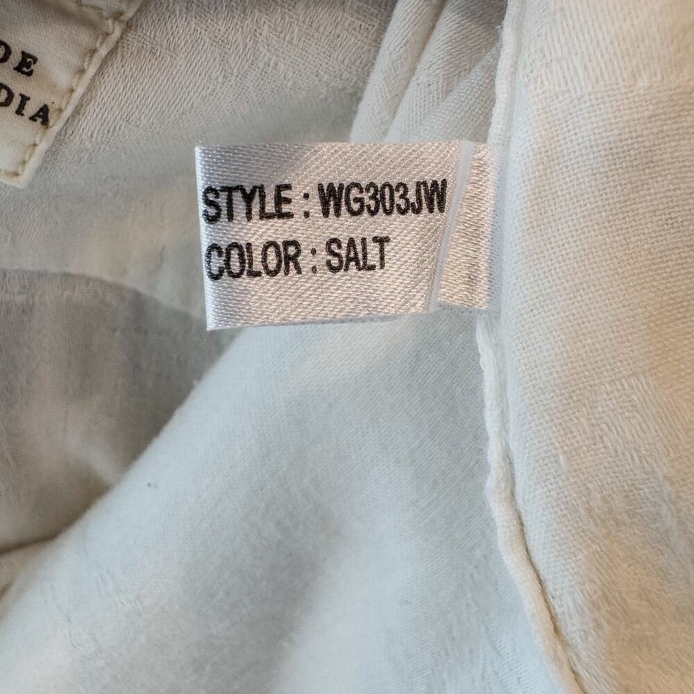 Barn Fly Trading, 100% Cotton White Western Snap Button Shirt, Women's Medium - Picture 9 of 11
